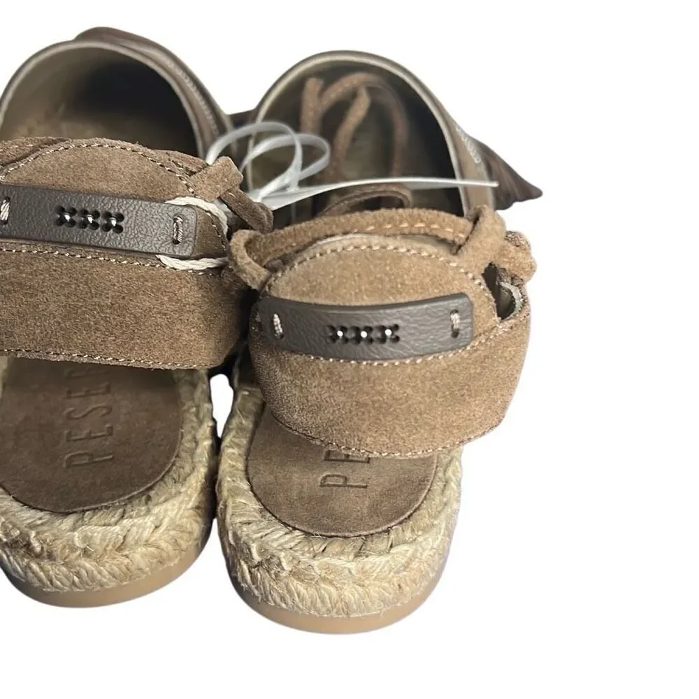 NIB Peserico Beige Suede Espadrilles